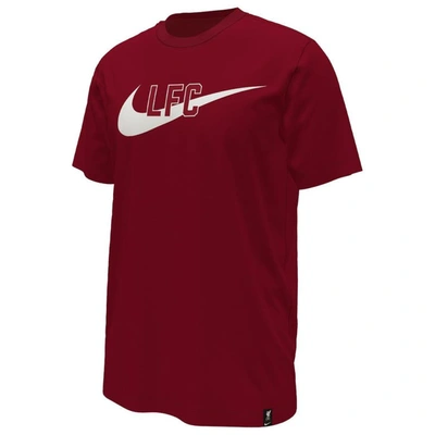 Shop Nike Red Liverpool Swoosh T-shirt