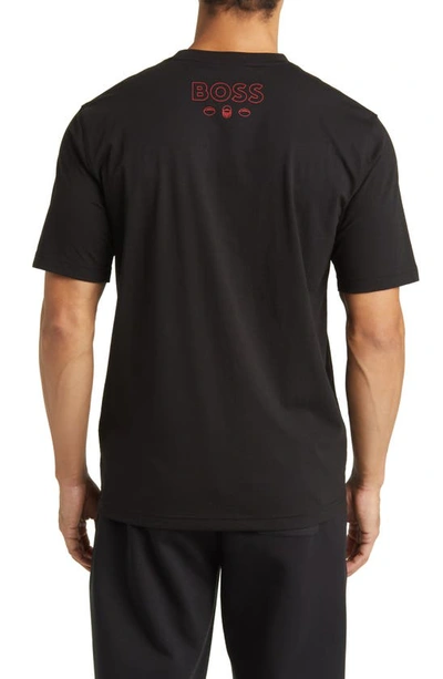 Shop Hugo Boss X Nfl Stretch Cotton Graphic T-shirt In Kansas City Chiefs Black