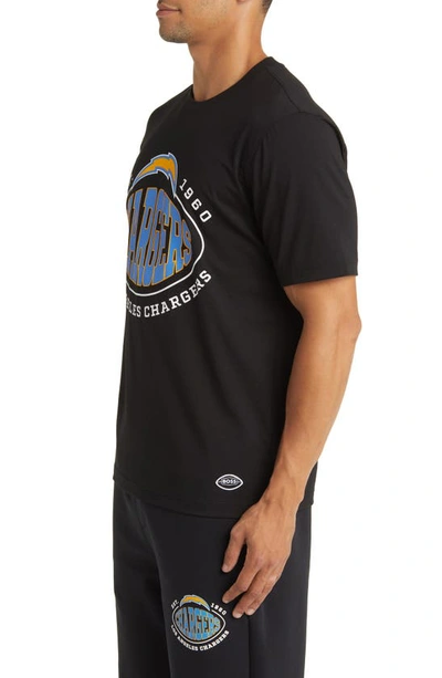 Shop Hugo Boss Boss X Nfl Stretch Cotton Graphic T-shirt In Los Angeles Chargers Black