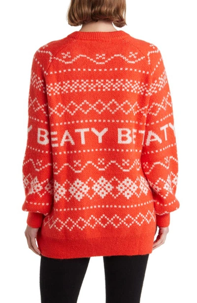 Shop Sweaty Betty Fair Isle Sweater In Firebird Orange Fairisle
