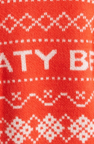 Shop Sweaty Betty Fair Isle Sweater In Firebird Orange Fairisle