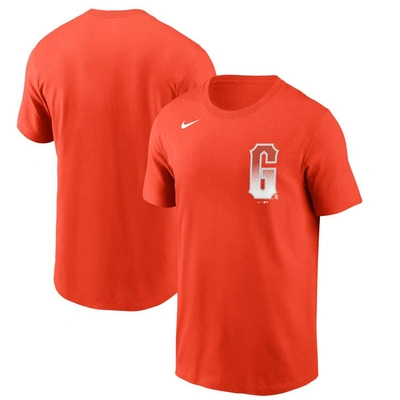 Shop Nike San Francisco Giants City Connect Wordmark T-shirt In Orange