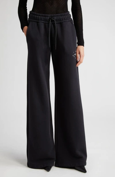 Off-white Cotton-jersey Sweatpants In Black White