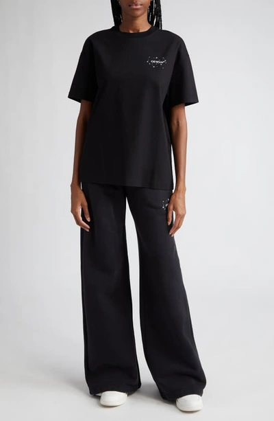 Off-white Cotton-jersey Sweatpants In Black White