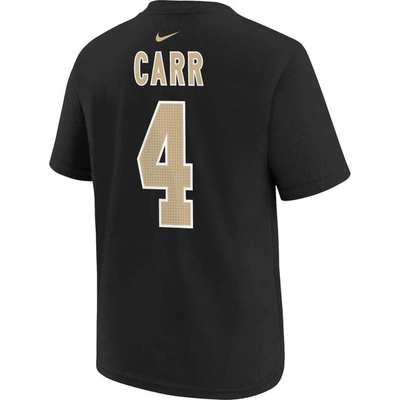 Shop Nike Youth  Derek Carr Black New Orleans Saints Player Name & Number T-shirt