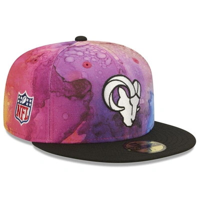 Shop New Era Pink/black Los Angeles Rams 2022 Nfl Crucial Catch 59fifty Fitted Hat