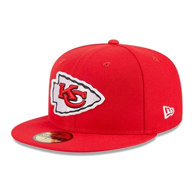 New Era Red Kansas City Chiefs  Main Patch 59fifty Fitted Hat In Red