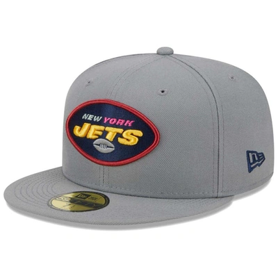 Shop New Era Gray New York Jets Color Pack 59fifty Fitted Hat