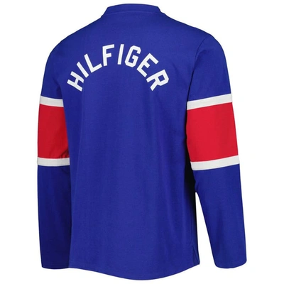 Shop Tommy Hilfiger Blue New York Rangers Walter Lace-up Long Sleeve Top