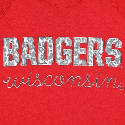 Shop Pressbox Red Wisconsin Badgers Steamboat Animal Print Raglan Pullover Sweatshirt