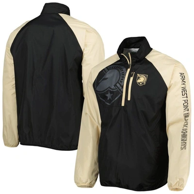 Shop G-iii Sports By Carl Banks Black/gold Army Black Knights Point Guard Raglan Half-zip Jacket