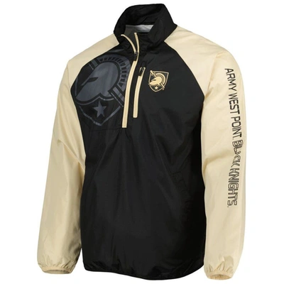 Shop G-iii Sports By Carl Banks Black/gold Army Black Knights Point Guard Raglan Half-zip Jacket