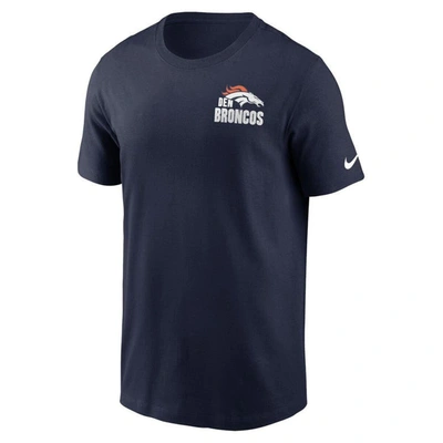 Shop Nike Navy Denver Broncos Blitz Essential T-shirt