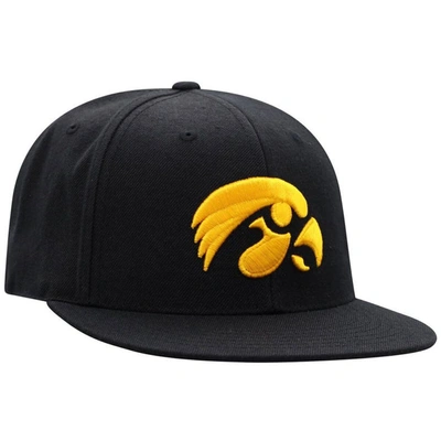 Shop Top Of The World Black Iowa Hawkeyes Team Color Fitted Hat