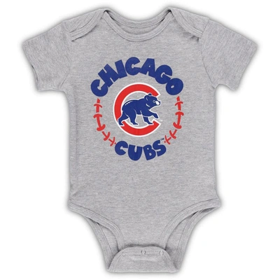 Shop Outerstuff Infant Royal/white/heather Gray Chicago Cubs Biggest Little Fan 3-pack Bodysuit Set