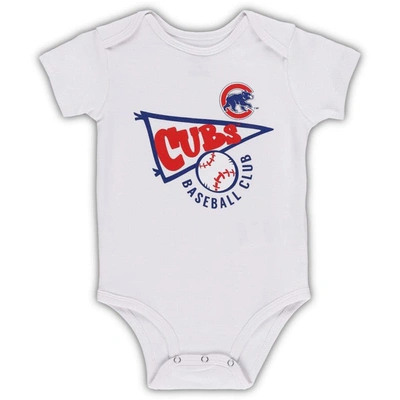 Shop Outerstuff Infant Royal/white/heather Gray Chicago Cubs Biggest Little Fan 3-pack Bodysuit Set