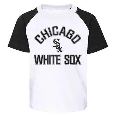 Shop Outerstuff Infant White/heather Gray Chicago White Sox Ground Out Baller Raglan T-shirt And Shorts Set