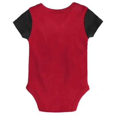 Shop Outerstuff Newborn & Infant Red/black Atlanta Falcons Little Champ Three-piece Bodysuit Bib & Booties Set