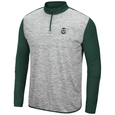 Shop Colosseum Heathered Gray/green Colorado State Rams Prospect Quarter-zip Jacket In Heather Gray