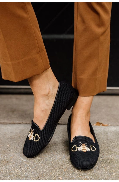 Bypaige Needlepoint Bee Flat In Black