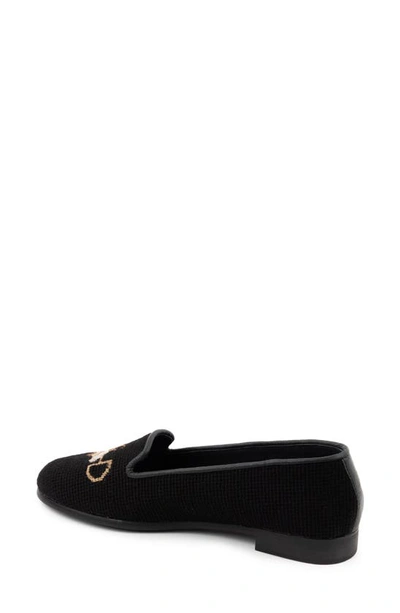 Shop Bypaige Needlepoint Bee Flat In Black