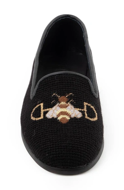 Shop Bypaige Needlepoint Bee Flat In Black
