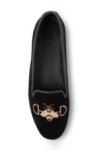 Shop Bypaige Needlepoint Bee Flat In Black