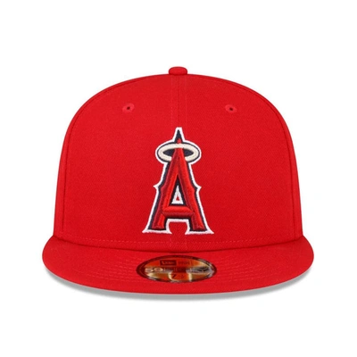 Shop New Era Red Los Angeles Angels Throwback Authentic Collection 59fifty Fitted Hat