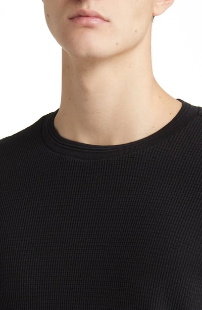Shop John Varvatos Dante Thermal Long Sleeve T-shirt In Black