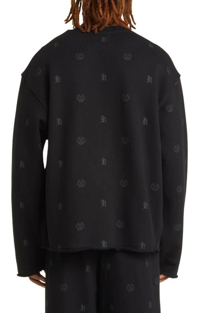 Shop Honor The Gift Crest Print Cotton Sweatshirt In Black