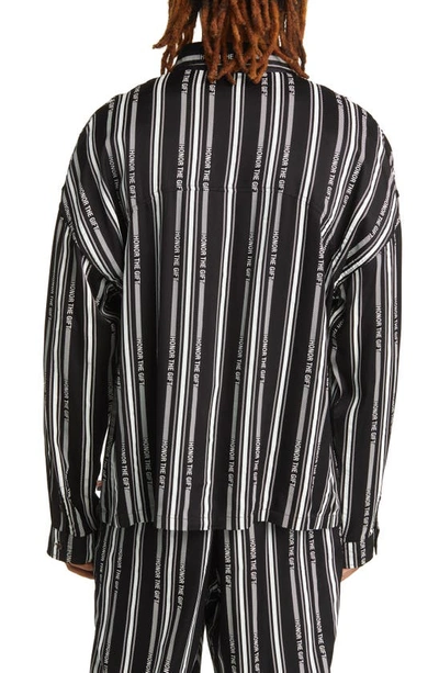 Shop Honor The Gift Honor Stripe Button-up Shirt In Black
