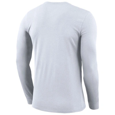 Shop Nike White Dayton Flyers 2023 On Court Bench Long Sleeve T-shirt
