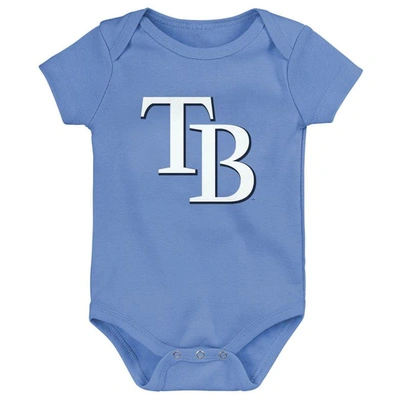 Shop Outerstuff Newborn & Infant Light Blue/white/heather Gray Tampa Bay Rays Biggest Little Fan 3-pack Bodysuit Set