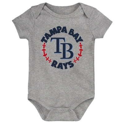 Shop Outerstuff Newborn & Infant Light Blue/white/heather Gray Tampa Bay Rays Biggest Little Fan 3-pack Bodysuit Set