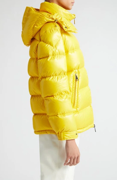 Shop Moncler Maire Hooded Short Down Puffer Jacket In Yellow