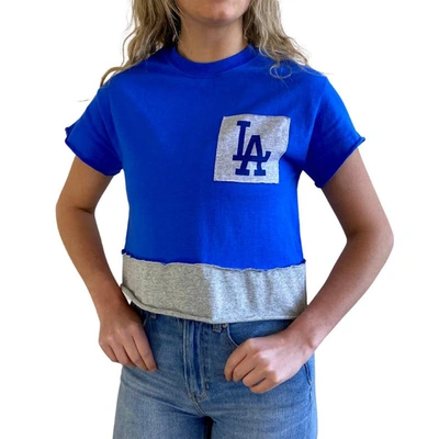 Shop Refried Apparel Royal Los Angeles Dodgers Cropped T-shirt