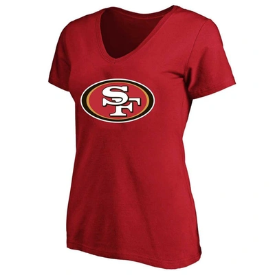 Shop Fanatics Christian Mccaffrey Scarlet San Francisco 49ers Plus Size Fair Catch Name & Number V-neck T-shirt