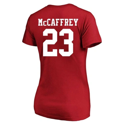 Shop Fanatics Christian Mccaffrey Scarlet San Francisco 49ers Plus Size Fair Catch Name & Number V-neck T-shirt
