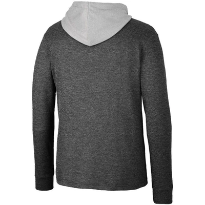 Shop Colosseum Black Kansas Jayhawks Ballot Waffle-knit Thermal Long Sleeve Hoodie T-shirt