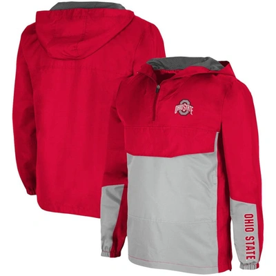 Shop Colosseum Scarlet Ohio State Buckeyes Freeway Theory Quarter-zip Anorak Hoodie