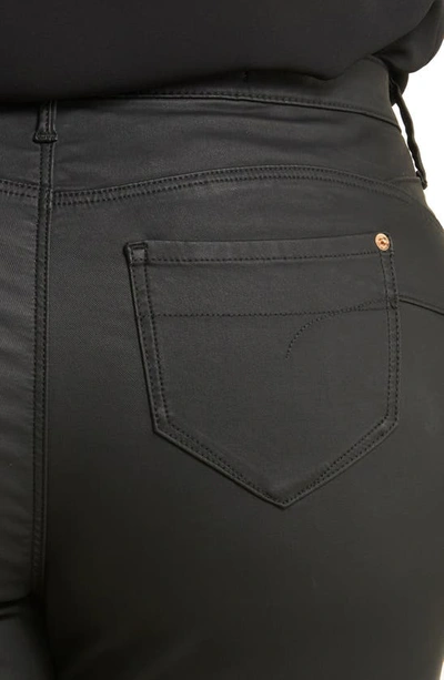 Shop River Island Kensington Coated Mid Rise Skinny Jeans In Black
