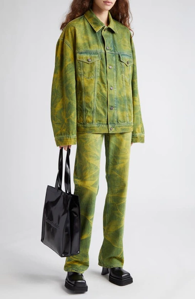 Shop Acne Studios 1977 Nonstretch Bootcut Jeans In Yellow/ Blue