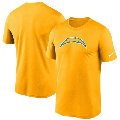 Shop Nike Gold Los Angeles Chargers Logo Essential Legend Performance T-shirt