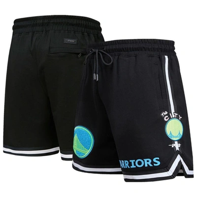 Shop Pro Standard Black Golden State Warriors Washed Neon Shorts