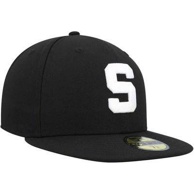 Shop New Era Michigan State Spartans Black & White 59fifty Fitted Hat