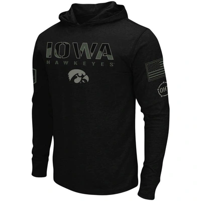 Shop Colosseum Black Iowa Hawkeyes Oht Military Appreciation Hoodie Long Sleeve T-shirt