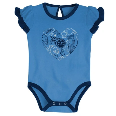 Shop Outerstuff Newborn & Infant Navy/light Blue Tennessee Titans Too Much Love Two-piece Bodysuit Set
