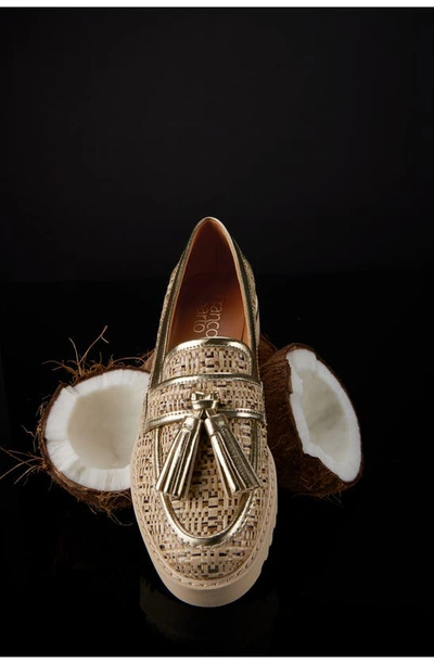 Franco Sarto Carolynn Tassel Loafer In Gold Multi