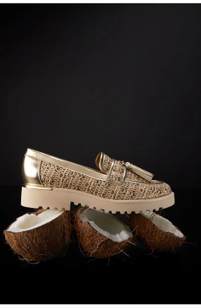Franco Sarto Carolynn Tassel Loafer In Gold Multi