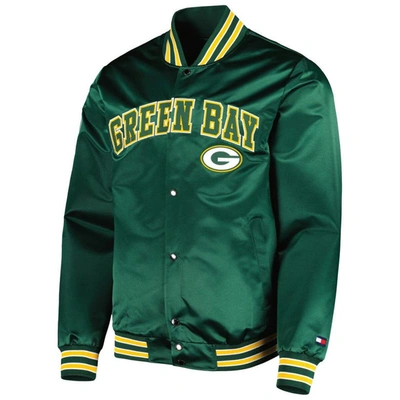 Shop Tommy Hilfiger Green Green Bay Packers Elliot Varsity Full-snap Jacket